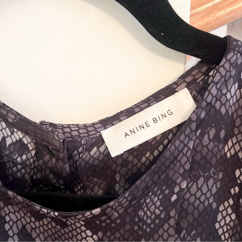 Anine Bing Python Print Long Sleeve Blouse - image 7